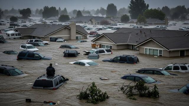 Chaos in California Today! Flooding Debris Flow Swept Away Homes in Los Angeles