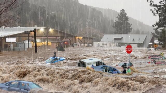 Floods Chaos in California! Severe Flash floods swept away homes, cars and roads in San Bernardino