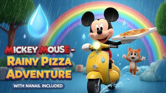 Mickey Mouse Rainy Pizza Delivery Adventure 🍕🌧️ | 1 Hour Loop | 3D Cartoon Kids Story