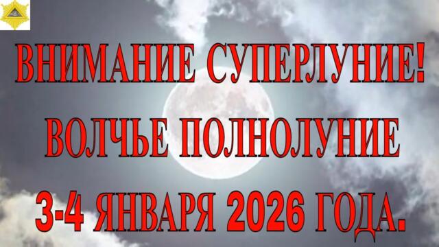 ВНИМАНИЕ СУПЕРЛУНИЕ! ВОЛЧЬЕ ПОЛНОЛУНИЕ 3-4 ЯНВАРЯ 2026 ГОДА.