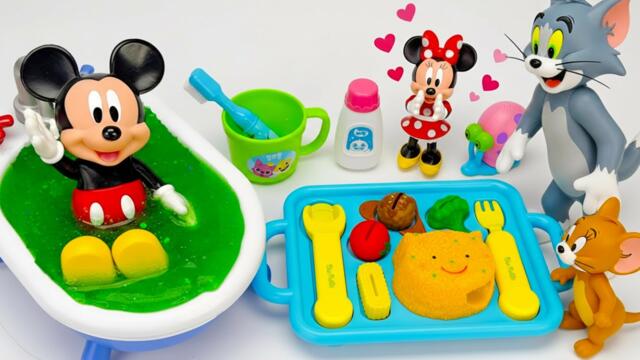 NEW Mickey Mouse 2026🎀 Set Unboxing del baño slime verde y bandeja de comida | Colección Disney
