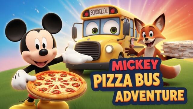 Mickey Mouse Helps a Fox Deliver Pizza 🍕🚌 | Fun School Bus Cartoon for Kids | 1 Hour Loop