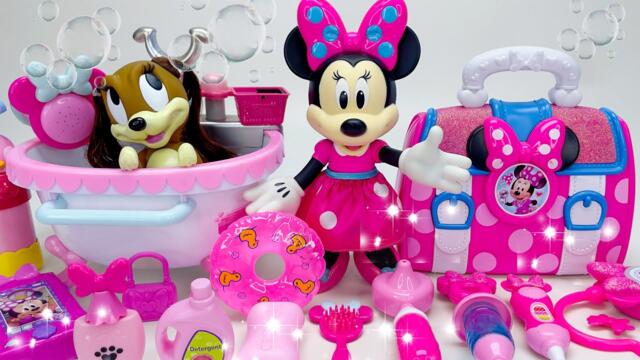 Minnie Mouse 2025🎀 Set Unboxing del baño rosa de Minnie con accesorios | Colección Disney