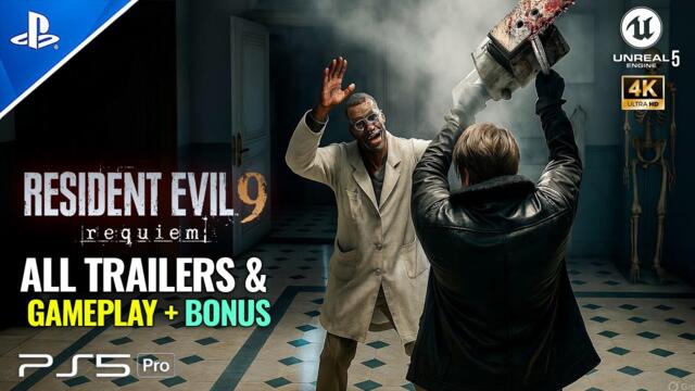RESIDENT EVIL 9 REQUIEM - GAMEPLAY DEMO & ALL TRAILERS | Official Leon Story 2026 + BONUS (4K)