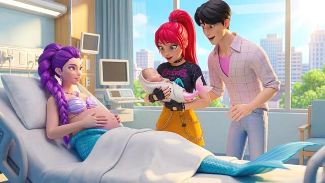 Rescuing Pregnant Mermaid Zoey Trapped on a Deadly Beach | KPOP Demon Hunters