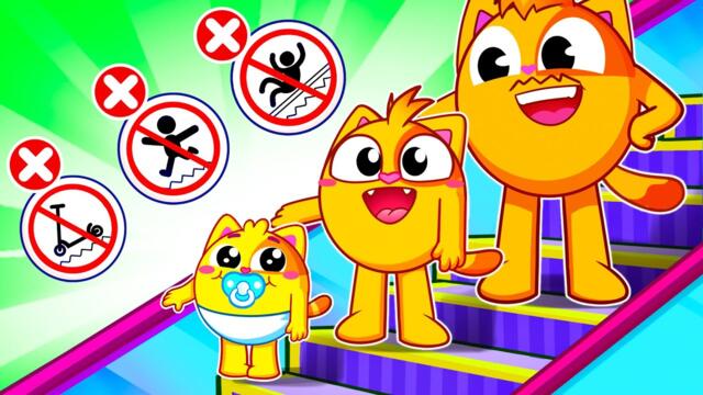 Escalator Safety Story for Kids | Funny Song For Baby & Nursery Rhymes by Toddler Zoo