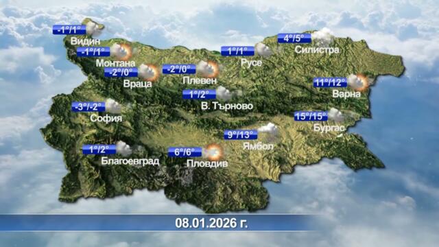 RM TV: Метеорологична прогноза за 08.01.2026