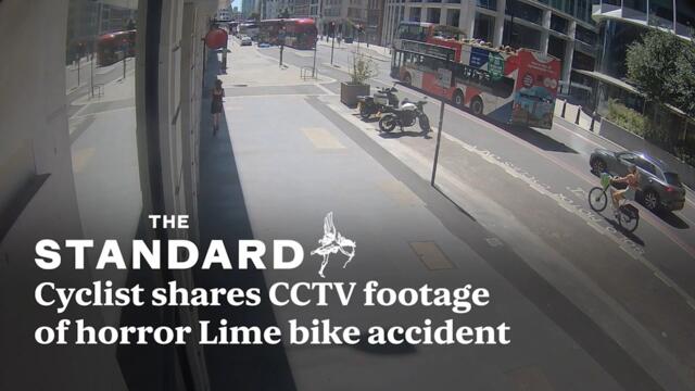Cyclist shares CCTV footage of horror Lime bike accident as warning to riders jumping lights