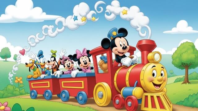 Mickey Mouse Train Ride With Friends | Fun Cartoon Adventure | Kids Animation