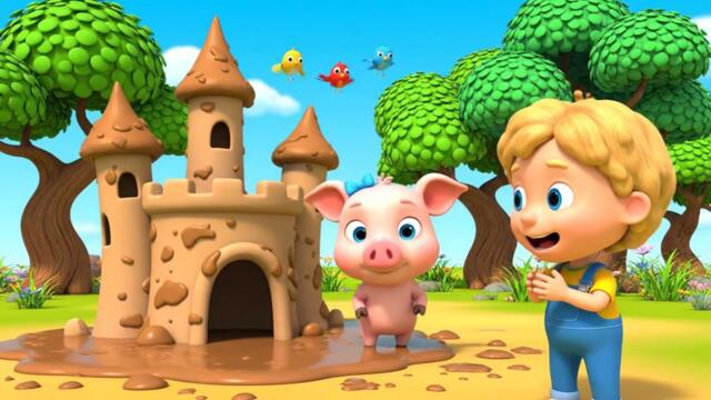 Baby Pig Built a Tiny Mud Castle 🐷 | Nursery Rhymes for Kids & Baby Songs