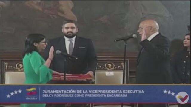 Delcy Rodríguez is sworn in as interim president of Venezuela