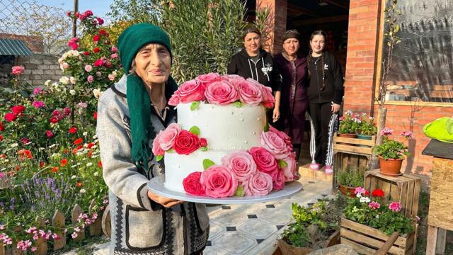 Prepared a Special Celebration Table with Grandma & Cut the Cake 🎂