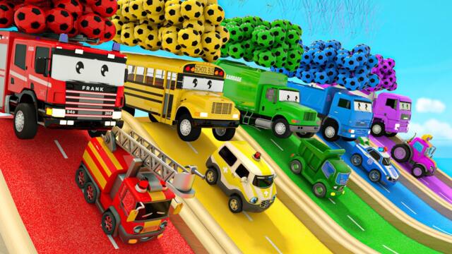 Wheels On the Bus + Baby Shark song - Soccer ball shaped wheels - Baby Nursery Rhymes & Kids Songs