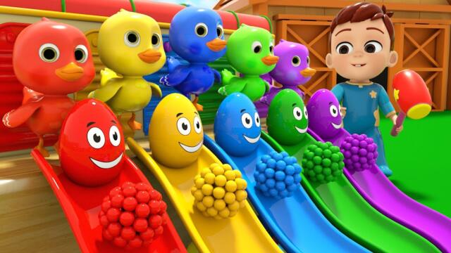 Learning Colors and Numbers Songs | Colorful Eggs on the Farm | Nursery Rhymes & Kids Songs