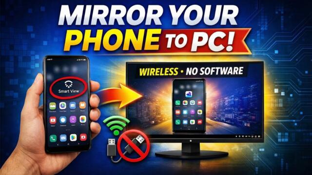 Mirror Your Smartphone Screen to Your PC! (Wireless & No Programs)