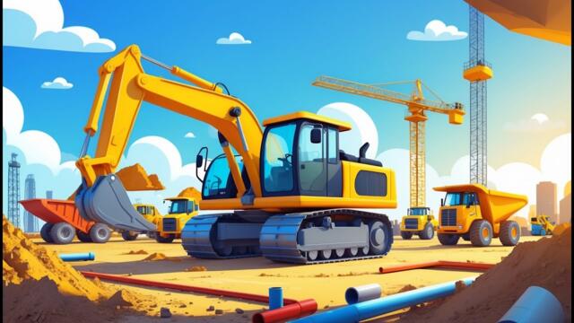 Багерът Копае 🚧| Строителни машини 🏗️| Детска песен с образователно видео | MONKA