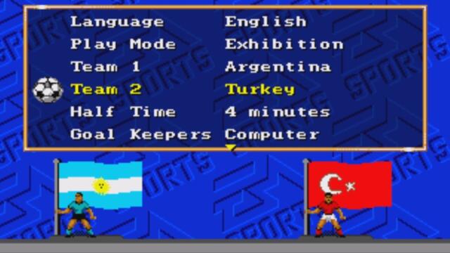 ARGENTINA vs TURKEY - FIFA INTERNATIONAL SOCCER 1993