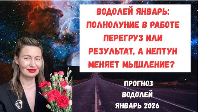 🔥ВОДОЛЕЙ Январь 2026:Полнолуние в работе перегруз или результат, а Нептун меняет мышление?#Водолей26