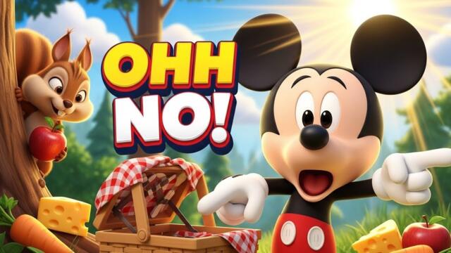 Ohh No! 😱 Mickey Mouse Loses His Snacks 🐭🍎 | Squirrel Surprise | 3D Cartoon