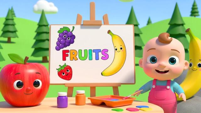 Fruits Song for Kids 🍎🍌🍇 | Learn Fruits | Nursery Rhymes & Kids Songs