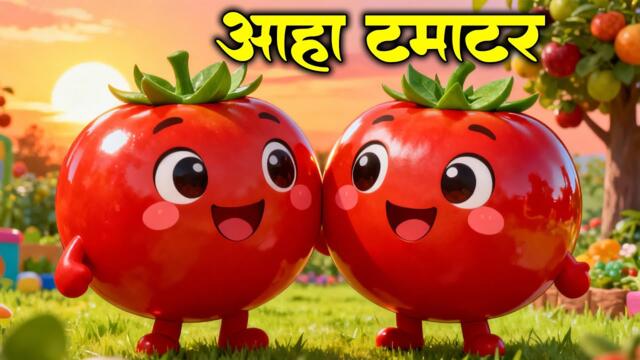 आहा टमाटर - Aaha Tamatar Bade Mazedar | Hindi Nursery Rhymes And Kids Song |  #cartoon