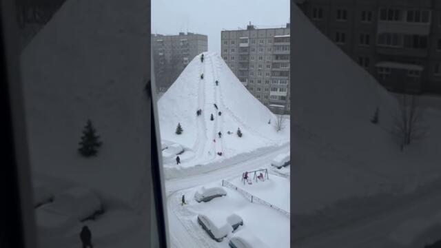 💥🔴❄️Русия: Нереальные сугробы на Камчатке!❄️ #камчатка #снегопад  #горка