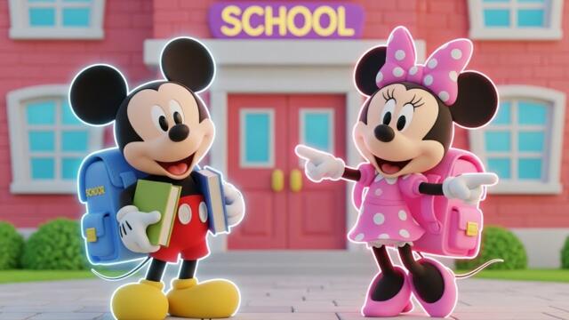 Mickey Mouse & Minnie Mouse First Day at School 🎒 | Fun Kids Cartoon Adventure