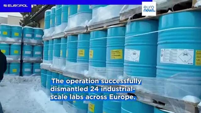Police seize 1,000 tonnes of chemicals in 'largest-ever' drugs bust, Europol says