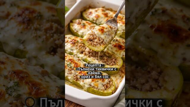Пълнени тиквички с кайма и ориз Лесна домашна рецепта #shorts #рецепти #cooking