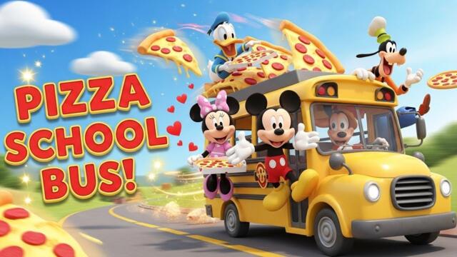 Mickey Mouse & Friends’ Pizza School Bus Adventure 🍕🚌 | 3D Cartoon Story for Kids