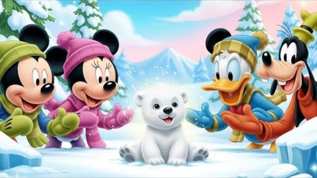 Mickey Mouse and Friends Find a Cute Polar Bear  ❄️🐻‍❄️ | Magical Snow Adventure for Kids
