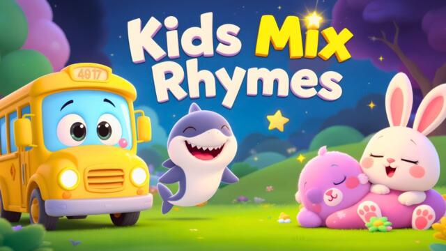 Kids Mix Rhymes & Poems | Wheels on the Bus, Twinkle Twinkle, Baby Shark, Sleeping Bunnies