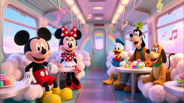 Mickey Mouse Rainbow Train Adventure 🌈🚂 | Magical School Trip Story for Kids | ABCs, Numbers  Colors