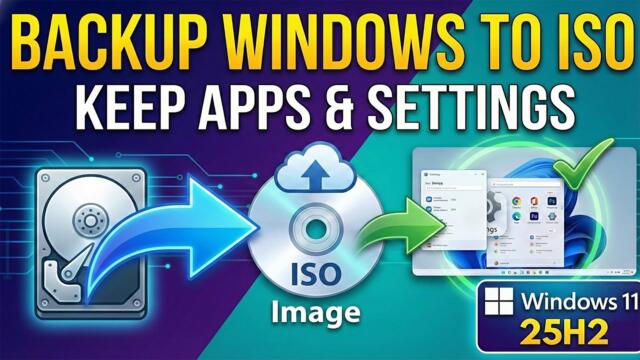 Backup Windows to ISO: Reinstall Without Losing Your Apps & Settings (Windows 11 25H2)
