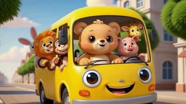 the bus goes row a row | @BiboooTV  Nursery Rhymes & Kids Songs