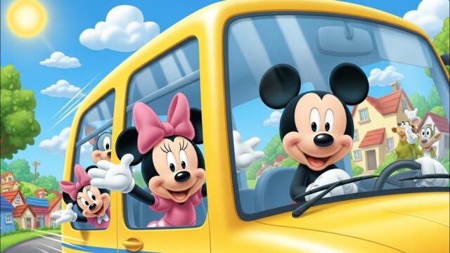 Mickey and Minnie Bus Adventure from Home to School | Fun Cartoon Ride for Kids