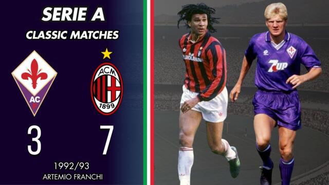 Fiorentina vs. AC Milan | 1992/93 Serie A | Van Basten & Gullit Show in Florence !