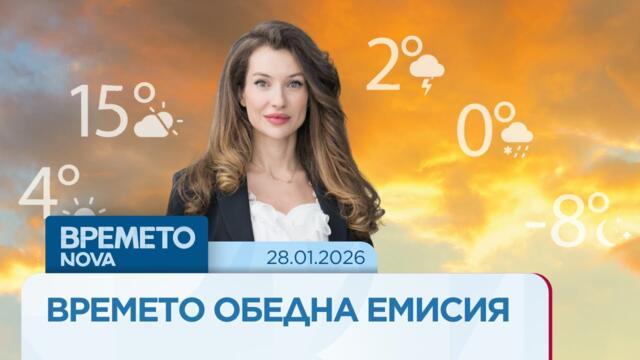 Прогноза за времето | Обедна емисия на NOVA | 28 януари