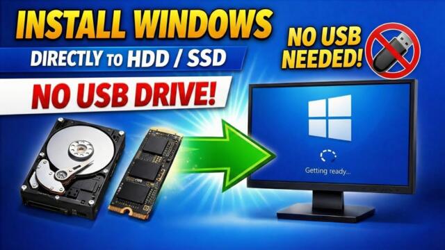 Install Windows Directly on Hard Drive or SSD (No USB!)