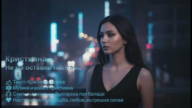 Кристияна - Не ме оставяй пак сама (Емоционална поп балада 2026)
