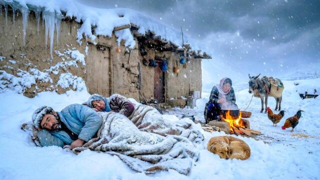Extreme Snow Survival in Afghanistan | Traditional Village Cooking Methods