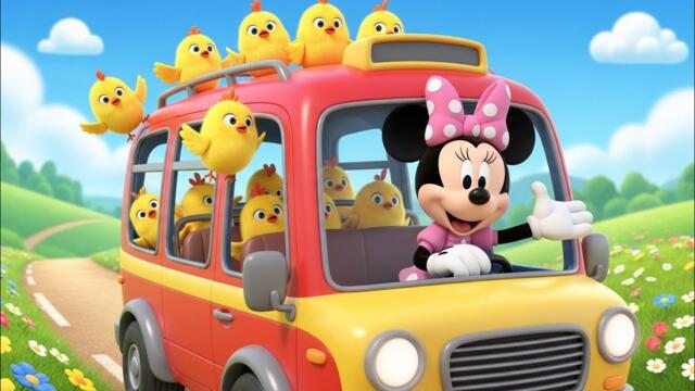Minnie Mouse and Yellow Chicks Fun Bus Adventure | Cute Kids Cartoon Journey