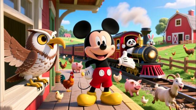 Mickey Mouse Giggle Train Adventure to the Farm 🚂🐭🦉🐼🐰 |  Fun Kids Story | Bedtime Cartoon