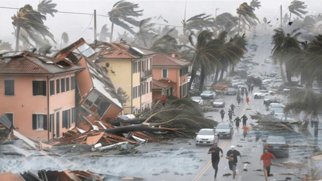 NOW in Portugal! Storm Kristin Slams Leiria! Floods, Fallen Trees & Monster Waves