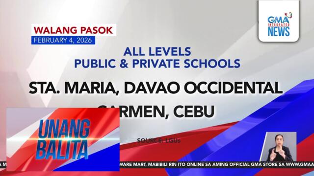 Walang pasok as of 6AM (February 4, 2026) | Unang Balita