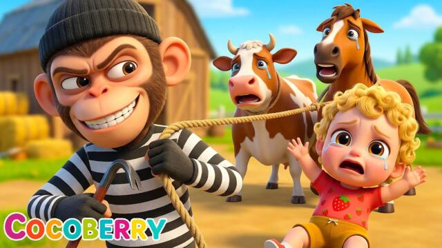 Old MacDonald Naughty Monkey has ESCAPED from Jail! 😱🐒 | He Stole the Whole Farm! Back to Jail 📞👮‍♂️