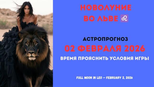Полнолуние  02 февраля  2026 во ЛЬВЕ♌   Время прояснить  условия игры