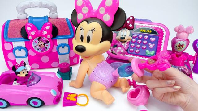 Minnie Mouse 2026🎀Full Set Unboxing de baño y cuidado rosa de Minnie | Colección Disney