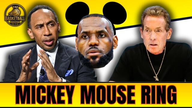 Skip Bayless CALLS OUT Lebrons Mickey Mouse Ring while Stephen A Gets Upset