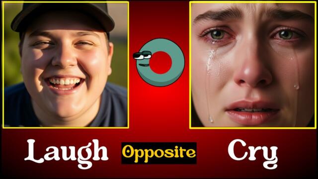 Learn Opposites for Kids: Laugh vs Cry! 😃😢 | A-Z Preschool Learning #KidsEducation #Opposites #Learn